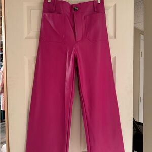Anthropologie Maeve Pink faux leather Pants
